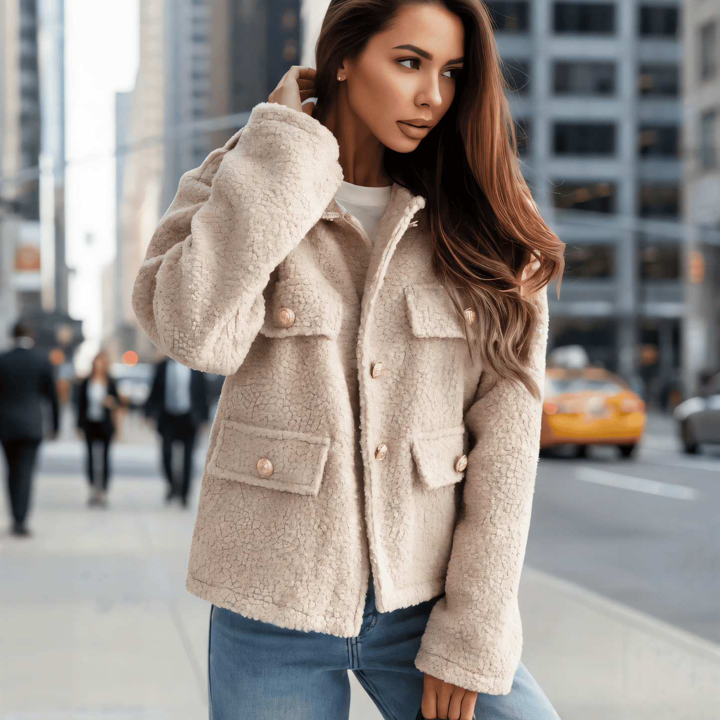 BOUCLÉ JACKE LARA BEIGE