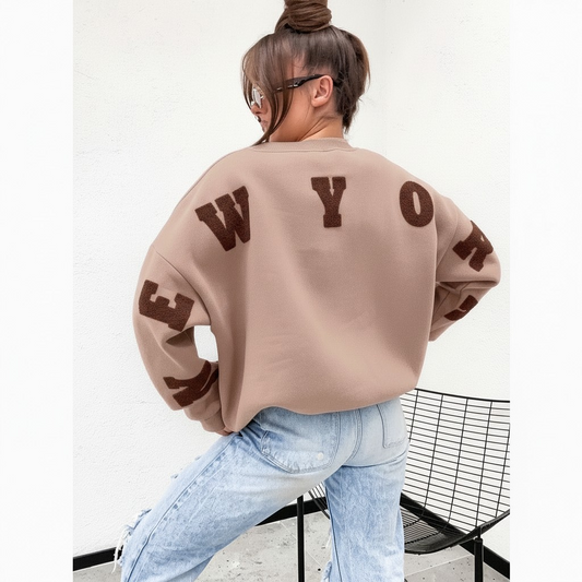 ❥ Sweatshirt new York beige ❥