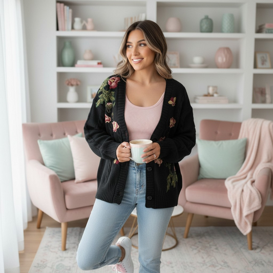 ❥ Cozy Bloom Strickjacke ❥