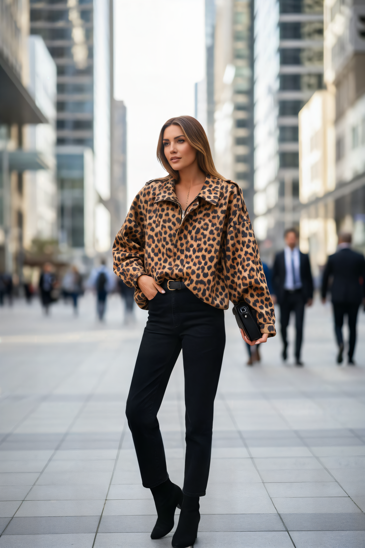 LEOPARDEN WILDLEDERJACKE SAVANNAH