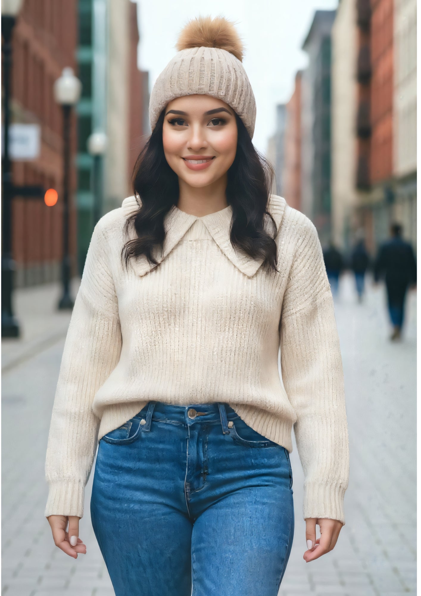 MÜTZE„SNOW CHIC BEIGE" ELEGANT & WEICH FÜR DEN WINTER