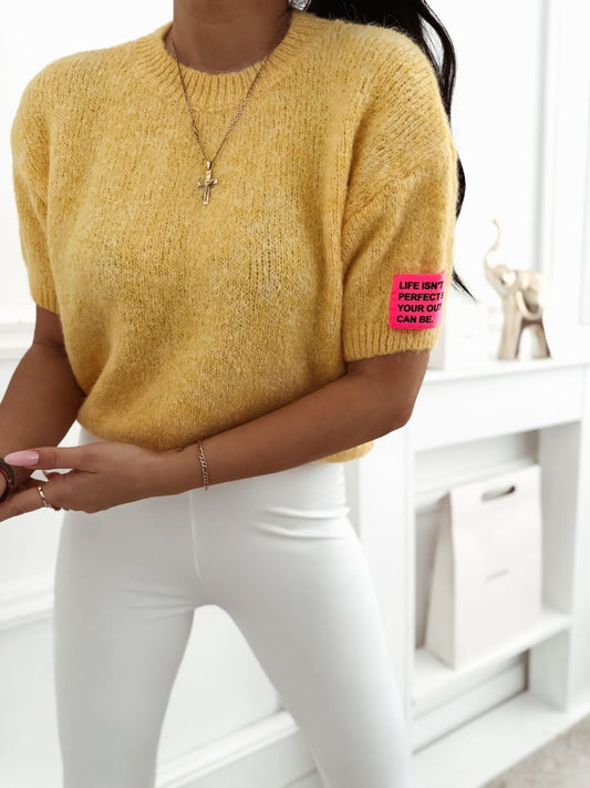 ❥ Kurzarm Pulli Candy Yellow❥