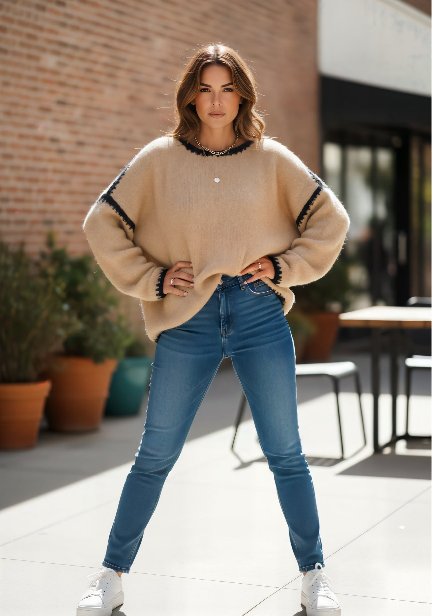 Strickpullover Lina beige